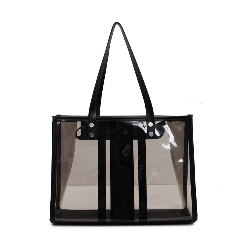 Transparent Large Capacity PVC Shoulder for Women New Jelly Mother-Daughter Trendy Versatile Handbag Tote Bag