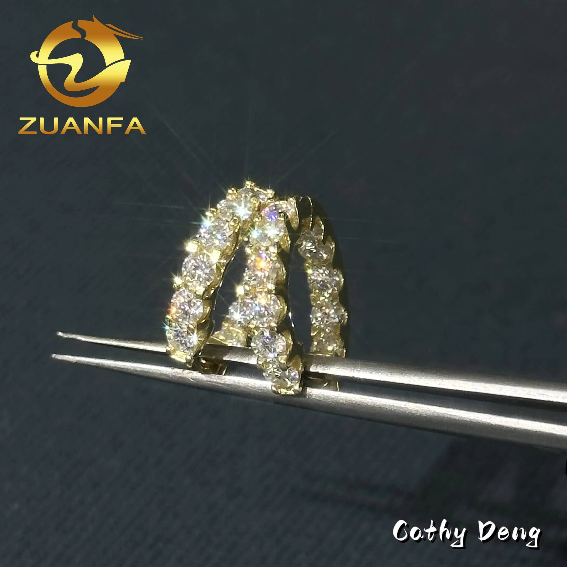 Pass Diamond Test High Quality Hip Hop Moissanite Stud Earring Hoop 925 Sterling Silver Moissanite Stud Earrings for Men Women