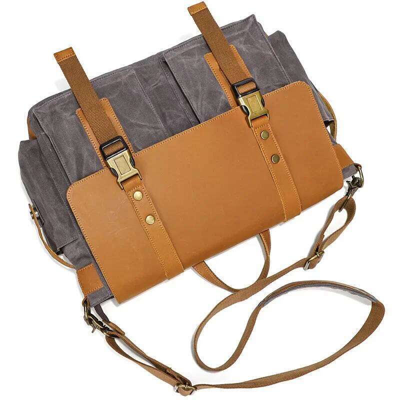 2023 Vintage Leather Canvas Women's Men's Messenger - Fashion Crossbody Shoulder Sling Casual Bag