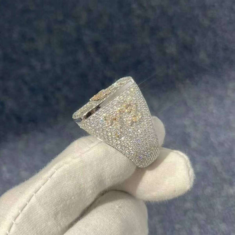 Men's S Sier Silicon Stone Square Cross-border Hip-hop DIY Letter Personalized Ring