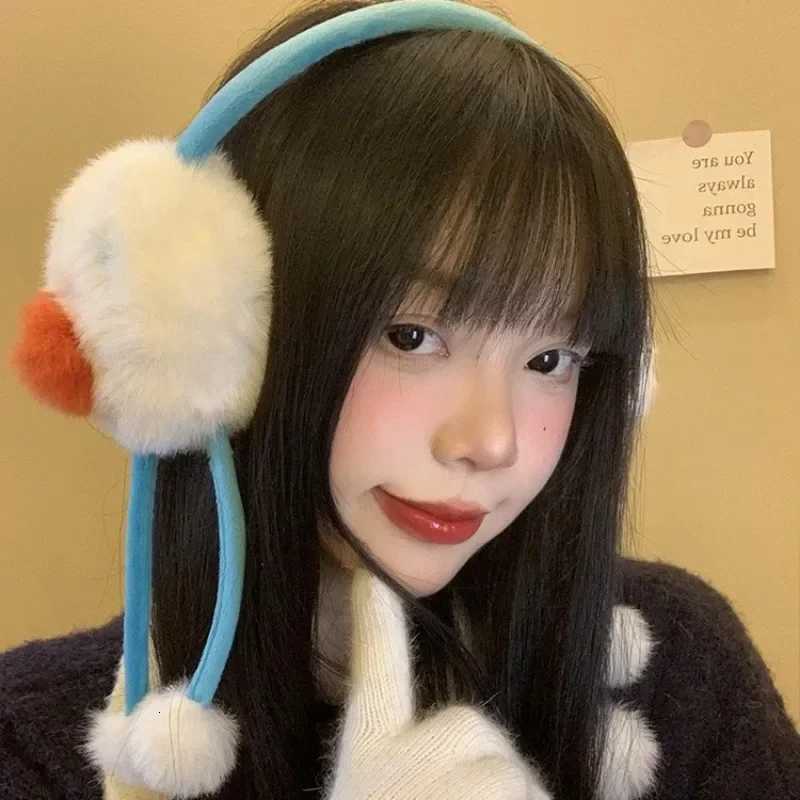 Cute Snowman Fluffy Earmuffs Kawaii Plush Earplugs Cold Protection Women Ear Covers Keep Warm Cycling Anti-freezing Accessories XJ250812