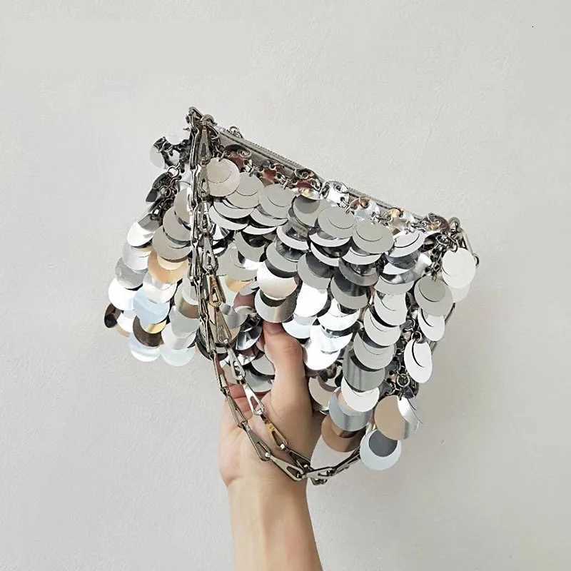 Sequins Handbags Silver Bag Women Small Tote Bag Bling Fashion Lady Bucket Handbags s Glitter Purses 2023 Z250812
