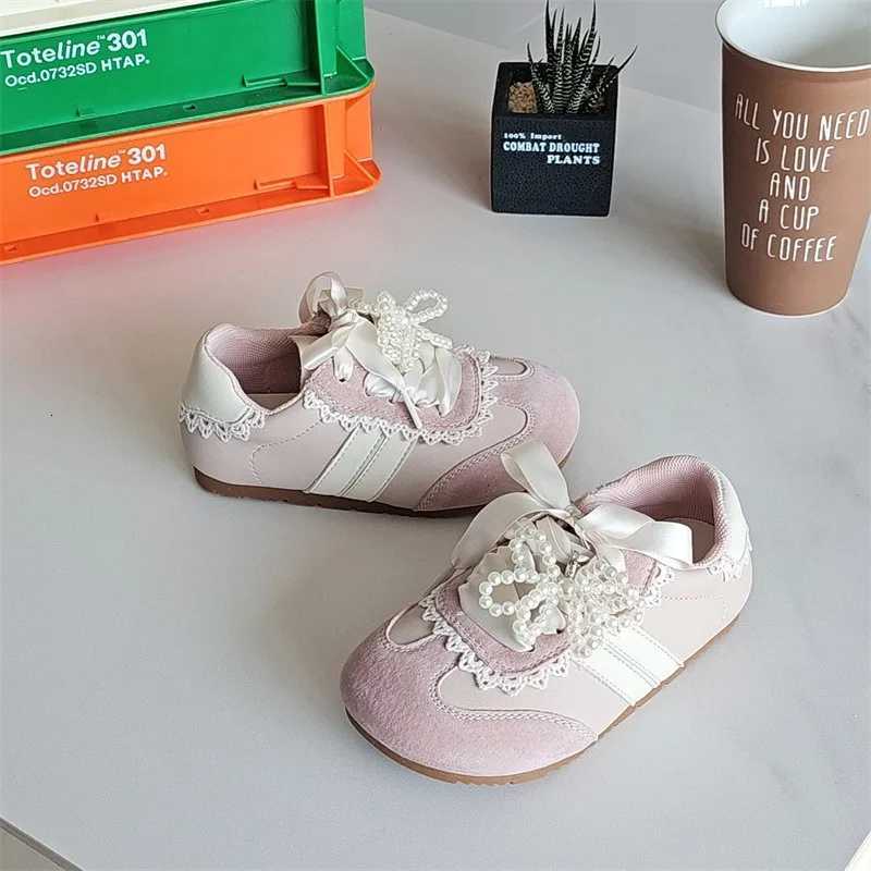 2025 Autumn New Fashion Girl Sneaker Girl Board Shoe Bow Princess Shoe Soft Sole Tennis Female Versatile Girls Shoes Sneakers M250812