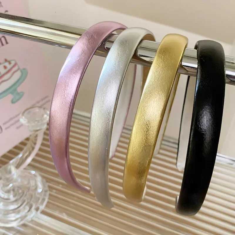 New Europe and America Elegant Gold Silver Leather PU Hairband for Women Girls Hair Bands Hair Accessories X250812