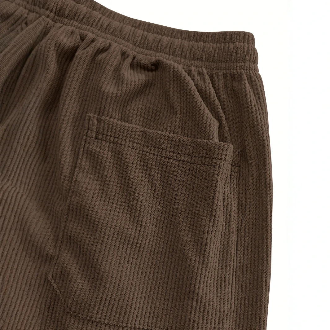 Spring And Autumn MenS Corduroy Casual Pants Solid Color with Drawstring Pockets Breathable And Comfortable Suitable for 250805