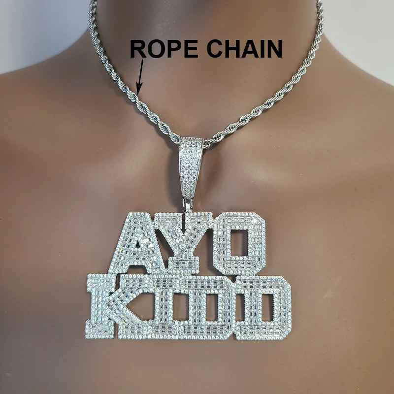 Custom Name Necklace Zirconia Letters With Big Hoop CubanChain Pendant For Men Women Hip Hop Jewelry 250807