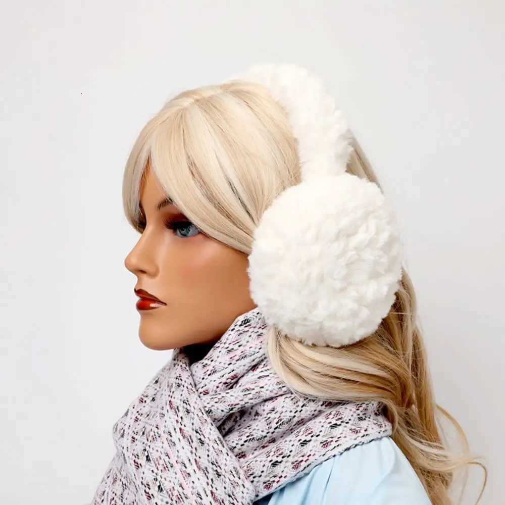 Fashion Warm Plush Ear Warmer Solid Color Foldable Earflaps Ear Protection Thickened Winter Earmuffs for Outdoor XJ250812