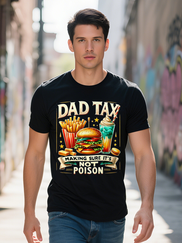 Soft Cotton Dad Tax Graphic Tee Making Sure It's Not Poison Funny Quote Breathable Comfortable Plus Size Available