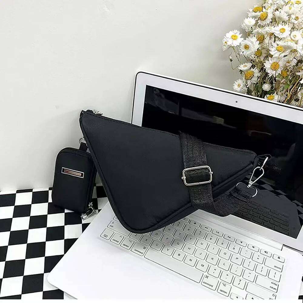 Triangle Shoulder Small Crossbody Wallet Convenient Hiking Chest Casual Travel Canvas Bag
