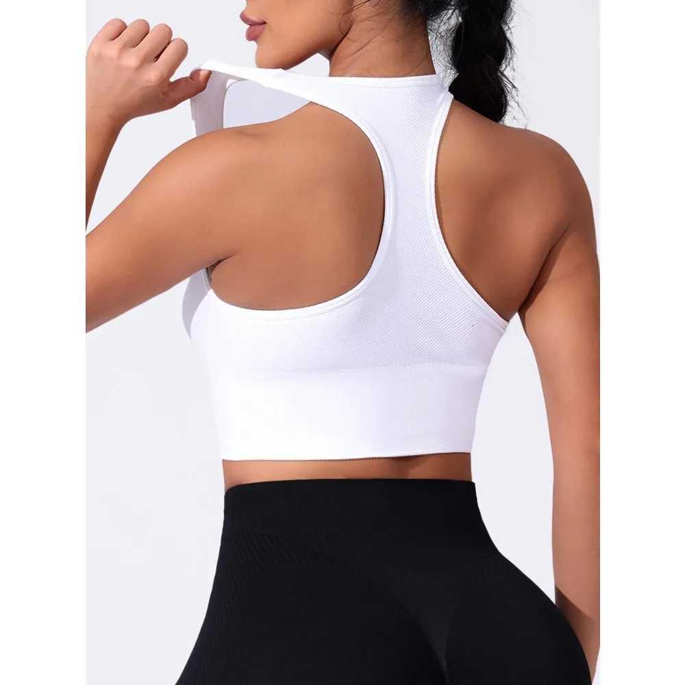 Seamless Sport Bras Gym Top High Intensity Underwear Running Training Bra Shockproof Ribbed Fitness Vest Crop Top Z250812