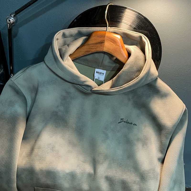 Thick Sweater Mens Autumn and Winter 2024 New Style Fashion Long Sleeve Coat Casual Hooded Embroidery Loose Pullover Top Y250811