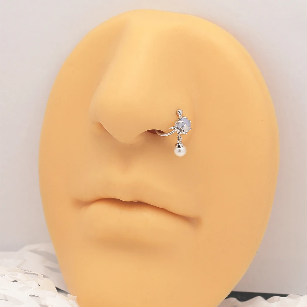 JHJT Nose Ring Piercing False Earring Rings Studs Nose Cuff Women Clip Body Jewelry 250807