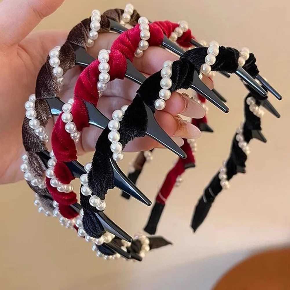 1920s Band Vintage High Cranium Artificial Pearl Hairband Rhinestones Hair Accessories Sweet Fashion Little Girls Hair Hoop X250812