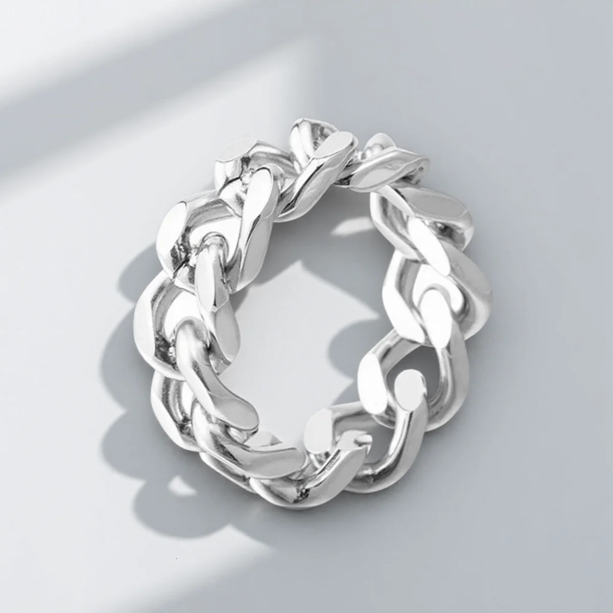 Stainless Steel Rings for Men Cuban Link Chain Male Boy Finger Ring Fashion Jewelry Accessories Wedding Band Gift for Him 250812