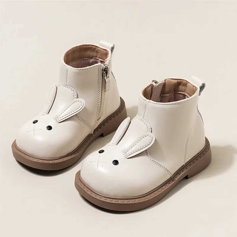 Baby Girls Rabbit Outdoor Boots High Top Zip Princess Shoes Non-slip First Walking XJ250812
