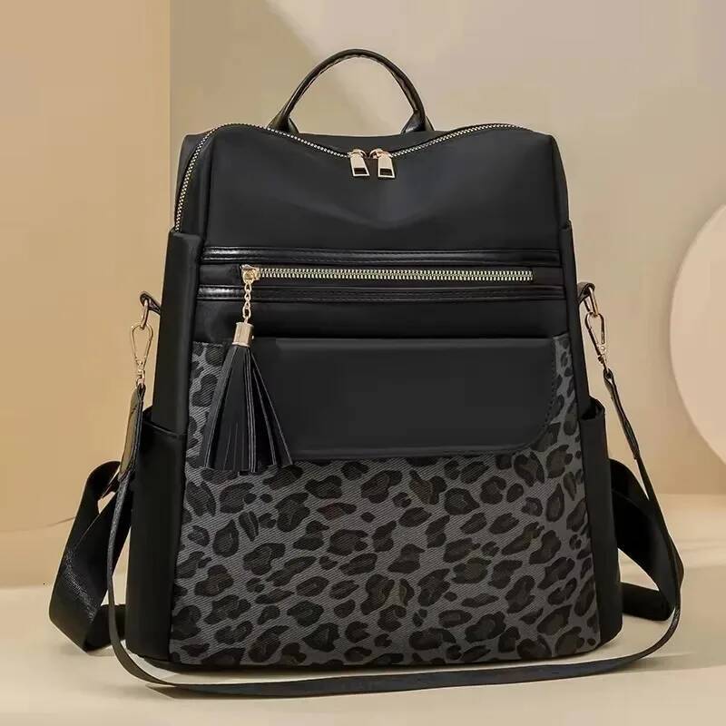 Oxford Leopard Print Fashion Backpacks Zipper Large Capacity Simple Women's Bags on Sale Versatile Classic Schoolbags high-quality