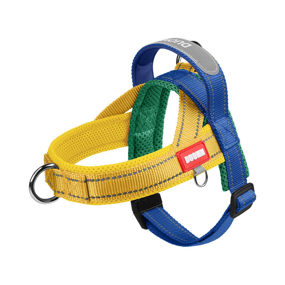New Pet Harness Wide Webbing Color Block Non-Choking Outdoor Dog Walking Leash