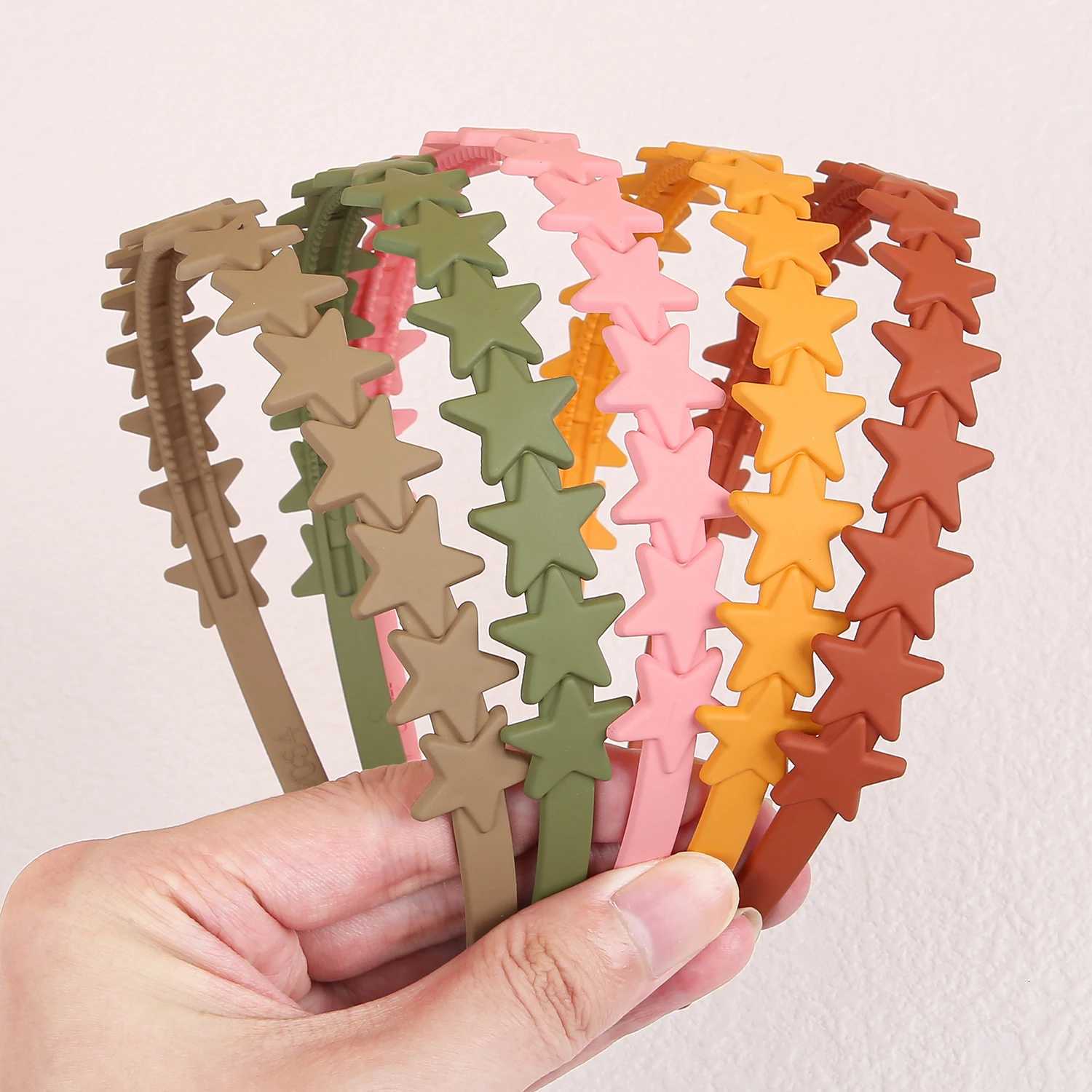 5/10pcs Girls Matte Bands Wen Plastic Star Hairbands Thin Non-slip Bands Girls Children Hairbands Hair Accessories X250812