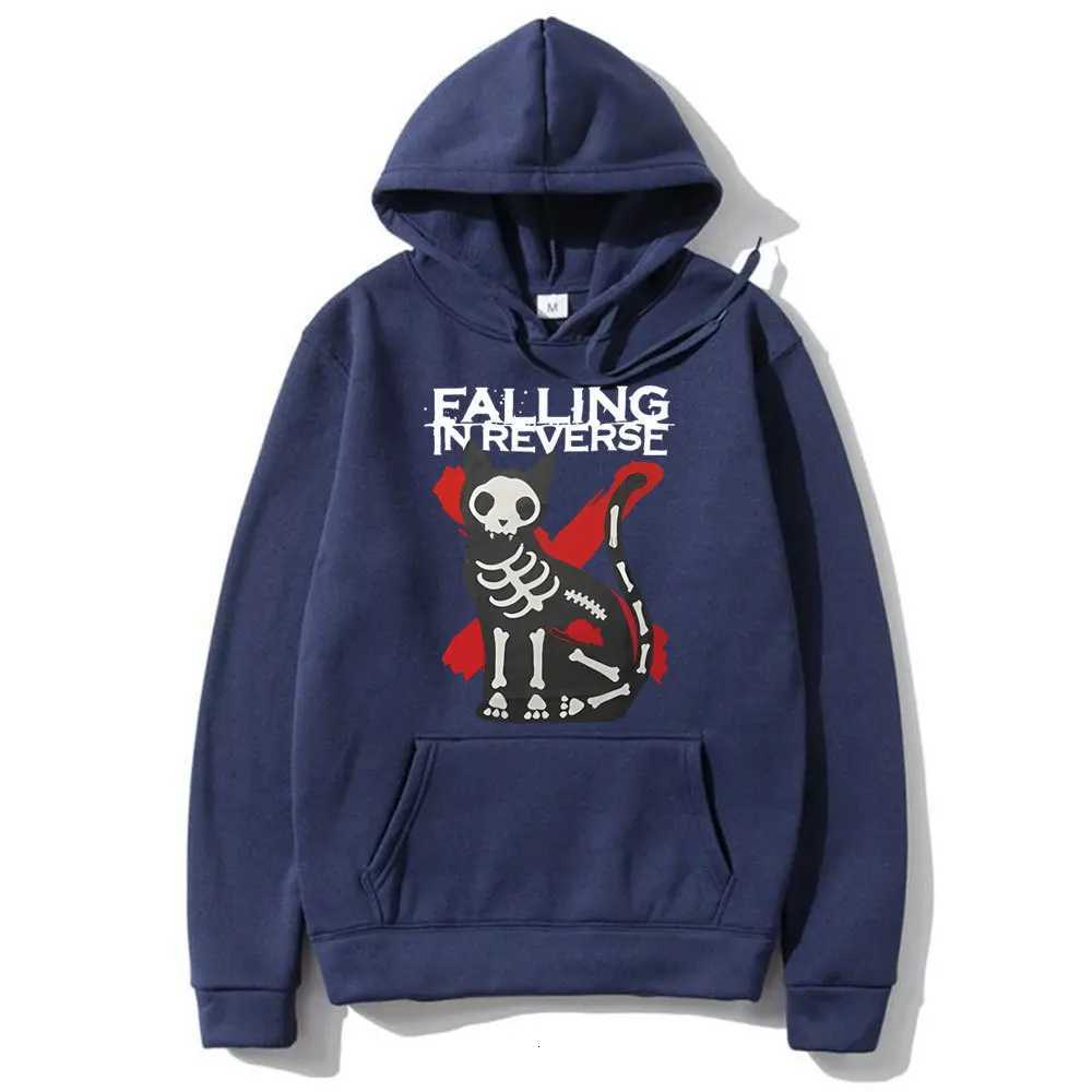 Falling in Reverse Cat Graphic Gothic print Pullover men Fashion Autumn fleece hoodie Long Sleeves clothes Regular Sportwear Y250811