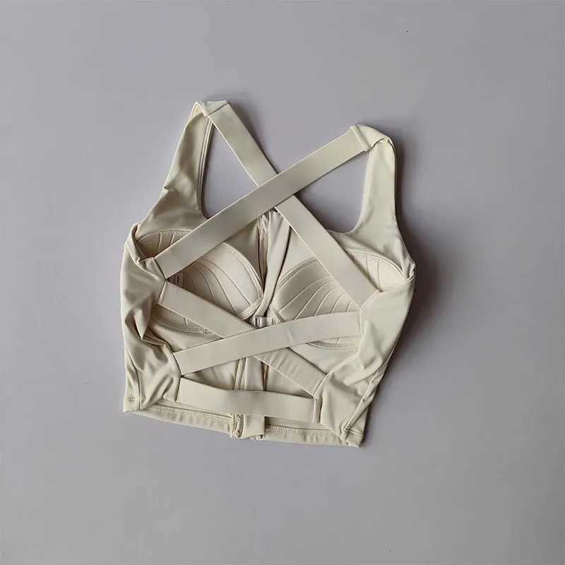 Crossed Back Nude Quick-drying Integrated Suit Vest Beautiful Back Shock-proof High-intensity Running Fitness Underwear Z250812
