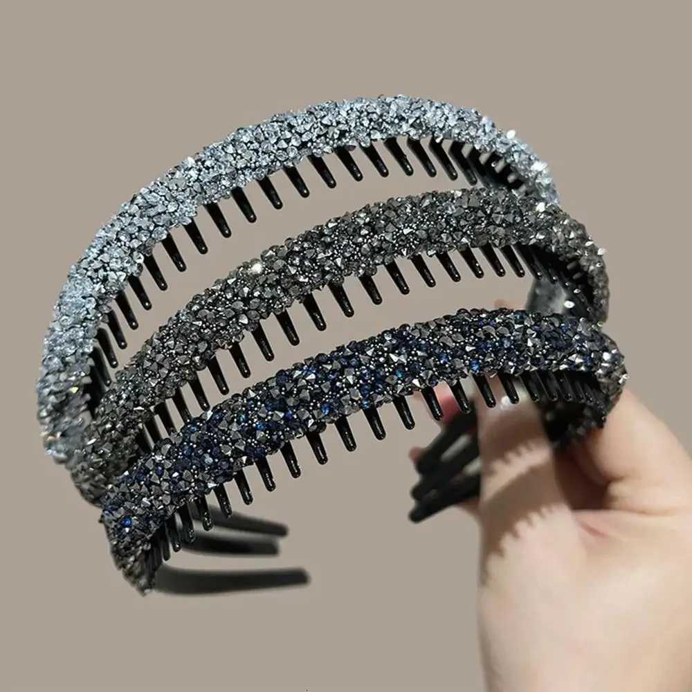 Rhinestone Hair Hoop Fashion Wen Wear Non-Slip with Teeth Hairband Shiny Band Hair Accessories X250812