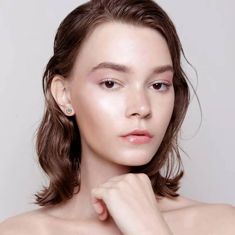 Hot Selling 925 Silver 0.5ct 1ct 2ct Moissanite Earrings 6 Claw Gold Plated Magnetic Solitaire Diamond Stud Earrings