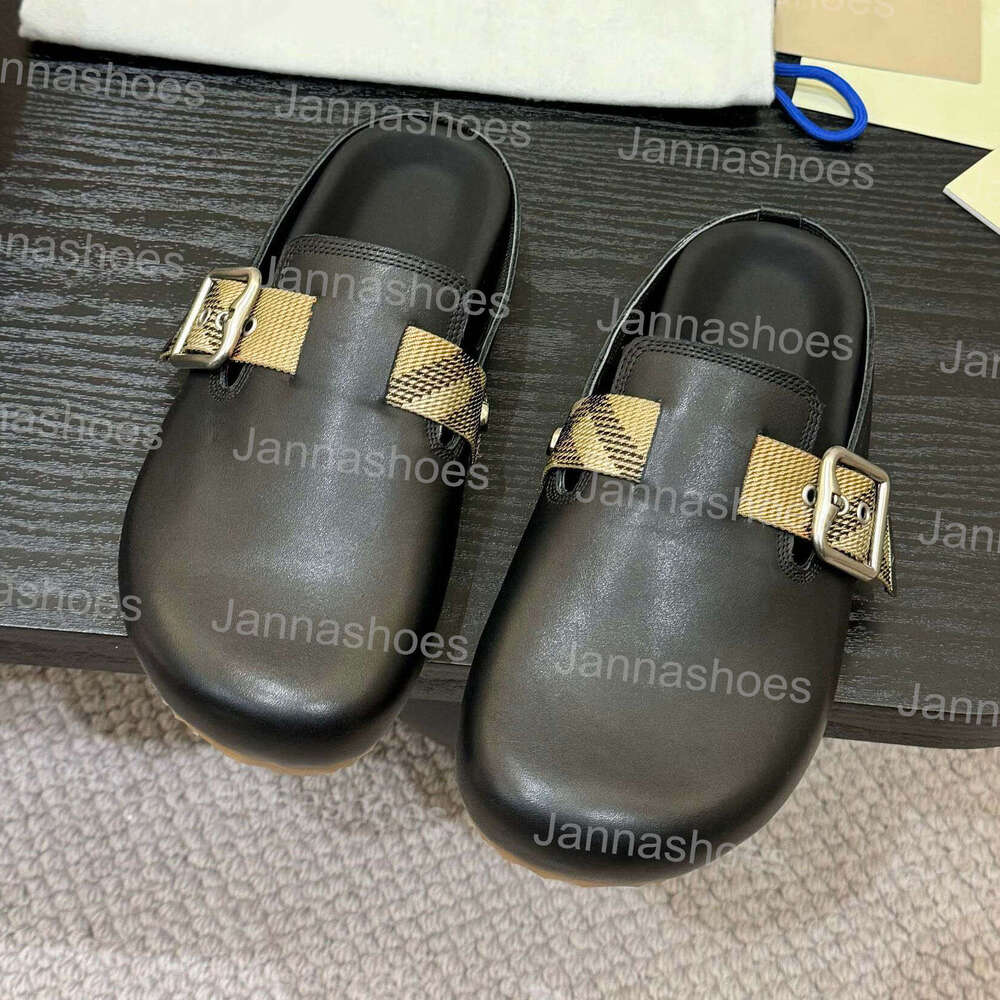 Designer Clogs Sandals Slides Men Women Cork Flat Soft Suede Outdoor Summer Leather designer shoes Black Platform Slippers size 35-45