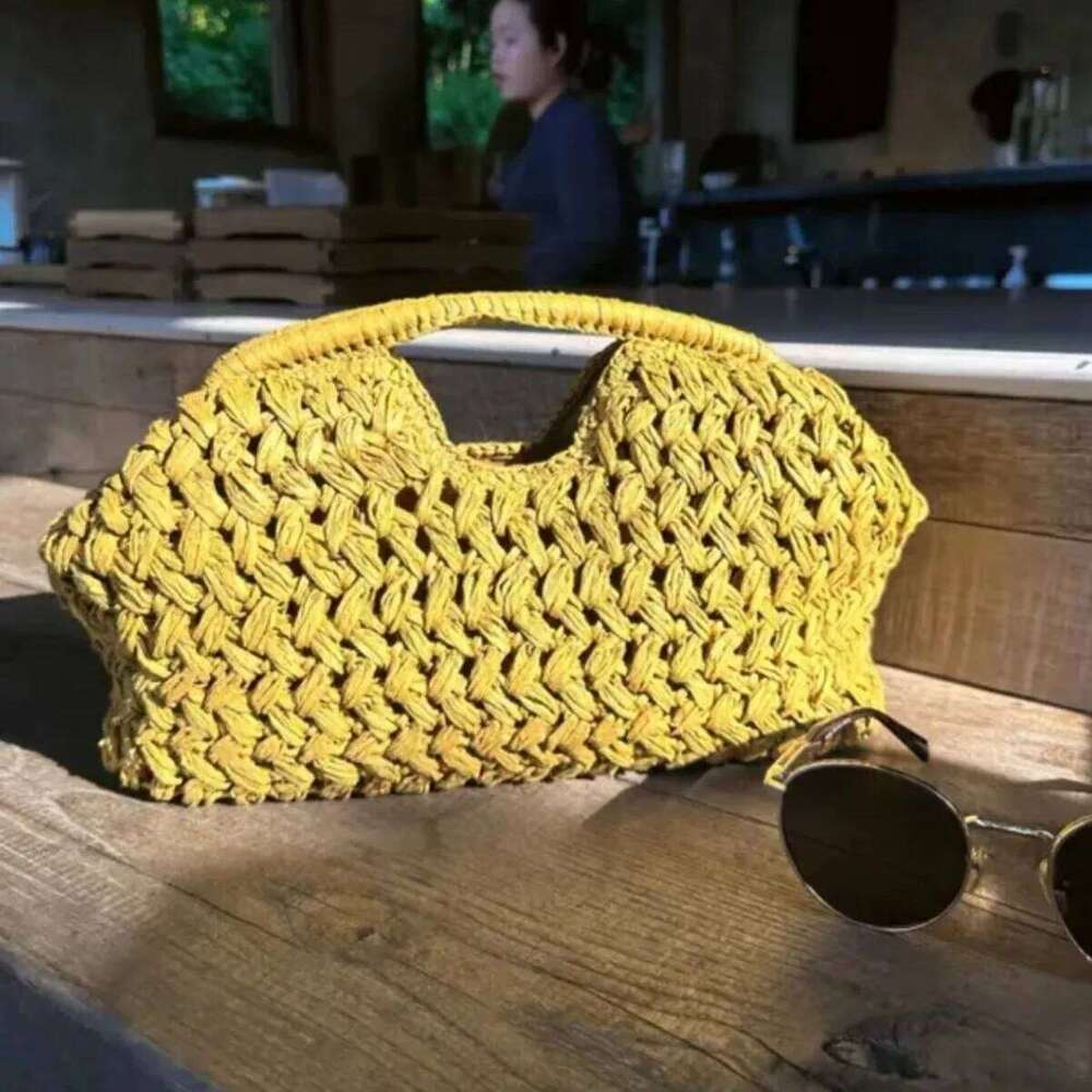 Summer New , Women's Straw Woven Handbag,Fashionable Raffia Clutch Bag Beach Travel Vacation Evening Elegant Purse