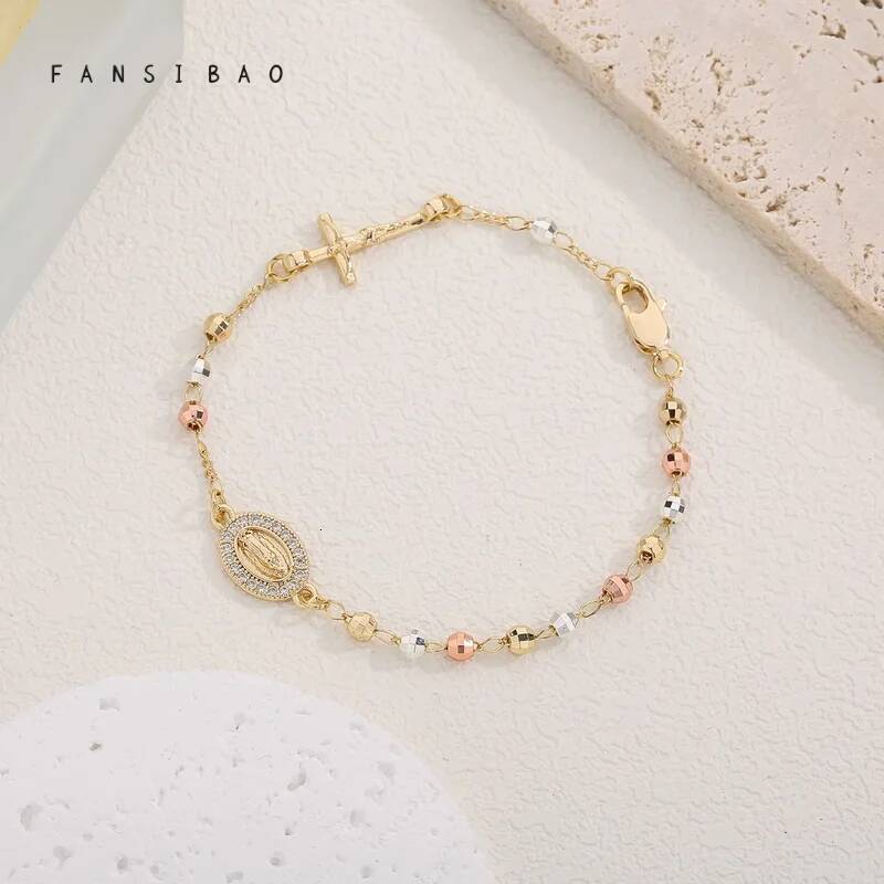 FanSibao Virgin Mary Rosary Bead for Women Style Bracelet Fashion Accessories Original Design Bangle Jewelry