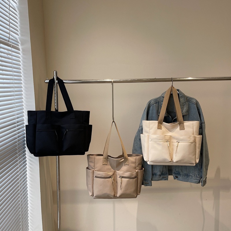 Versatile Canvas for Women New Commuter Large Capacity Simple Office Handbag Single Shoulder Tote Bag