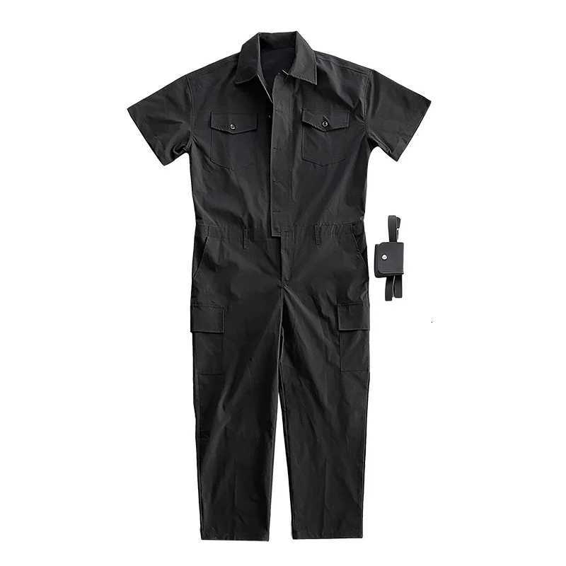 2024 Spring Summer Mens Jumpsuit Solid Overalls Loose Cargo Pants Vintage Fashion Casual Khaki Mens Clothing X250812