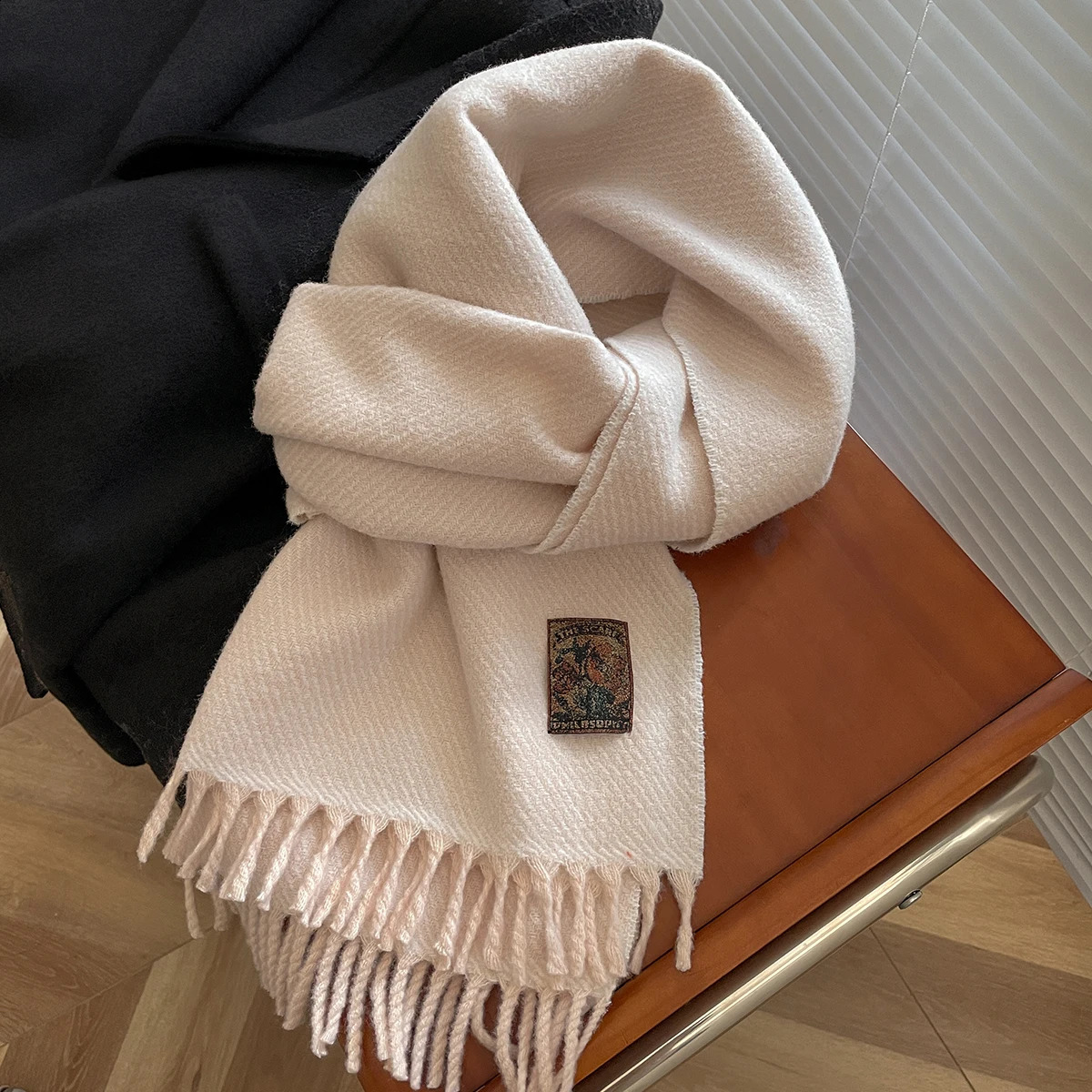 Winter Wool Cashmere Solid Color Scarf for Women Warm Thick Soft Pashmina Style ed Foulard Shawls Wrap 250812