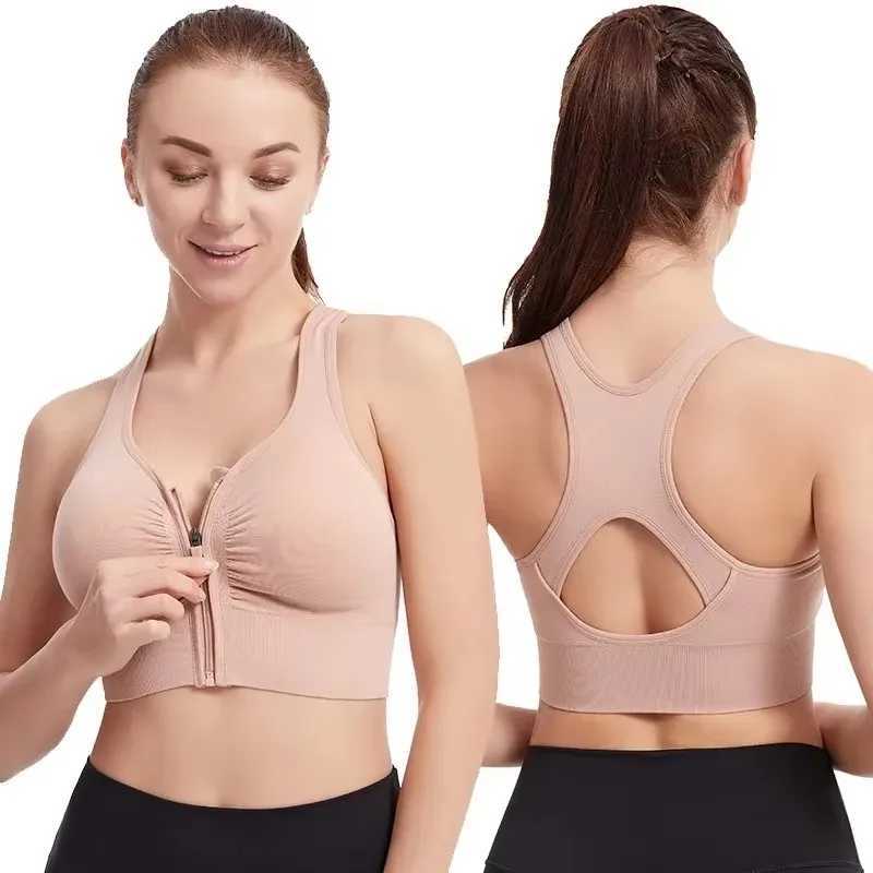 Czguke Womens Zipper Sports Bra Vest Plus Size Shock Resistant Bra Womens Running Fitness Bra Womens Underwear Z250812