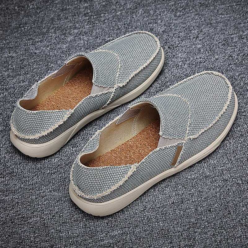 2024 Summer Men Canvas Shoes Espadrilles Breathable Casual Shoes Men Loafers Comfortable Ultralight Lazy Boat Shoes Big Size 47 Z250812