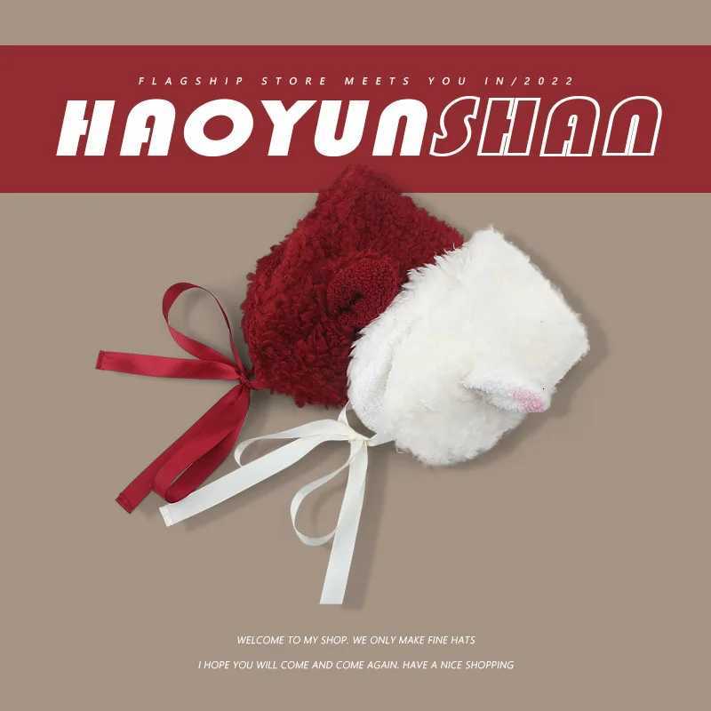 Japanese Cute Lamb Wool Ear Protection Headband Womens Autumn and Winter Thickened Warm Sweet Sheep Ear Straps Headbands XJ250812