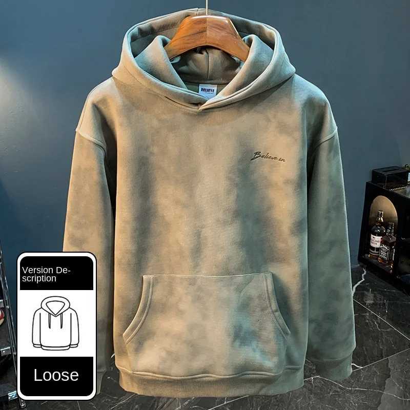 Thick Sweater Mens Autumn and Winter 2024 New Style Fashion Long Sleeve Coat Casual Hooded Embroidery Loose Pullover Top Y250811