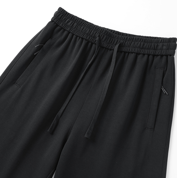 Double line letter high street trendy brand loose and flannel sanitary pants ankle tied casual pants for men Male Woman Sweatpants