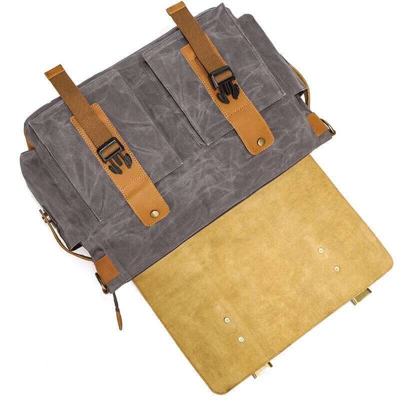 2023 Vintage Leather Canvas Women's Men's Messenger - Fashion Crossbody Shoulder Sling Casual Bag