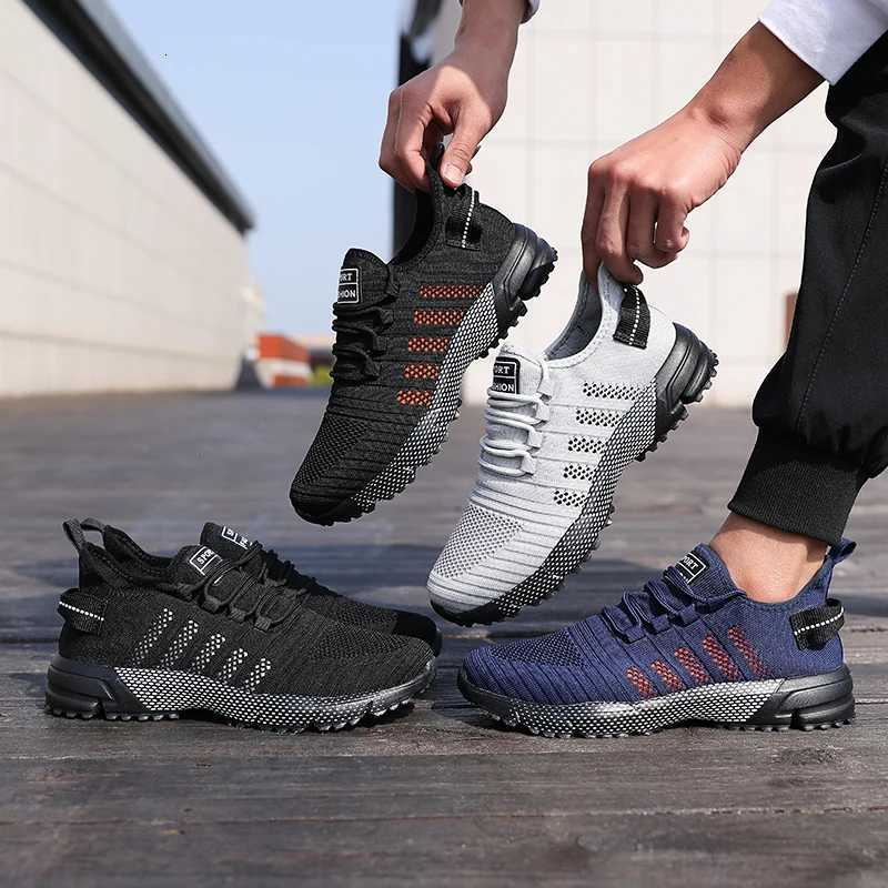 Men Casual Sneakers Mesh Lightweight Breathable Soft Soled Running Shoes Slip-on Mens Flats Loafers Shoe Trainers Mens Shoes Z250812