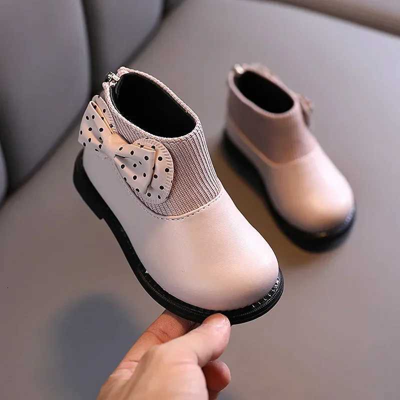 Kids Short Boots Girls Shoes Autumn Winter Warm Knitted Children Boots Princess Sweet Bow Toddler Girls Boots Shoes Child H11071 XJ250812