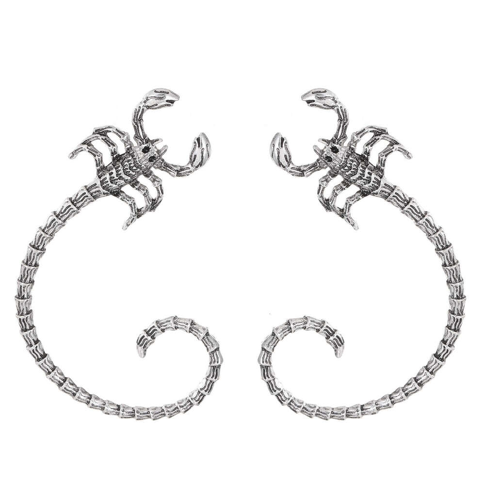 Gothic Dark Cuffs Punk Hip-Hop Creative Realistic Design Poison Scorpion Bone Clips Ear Jewelry