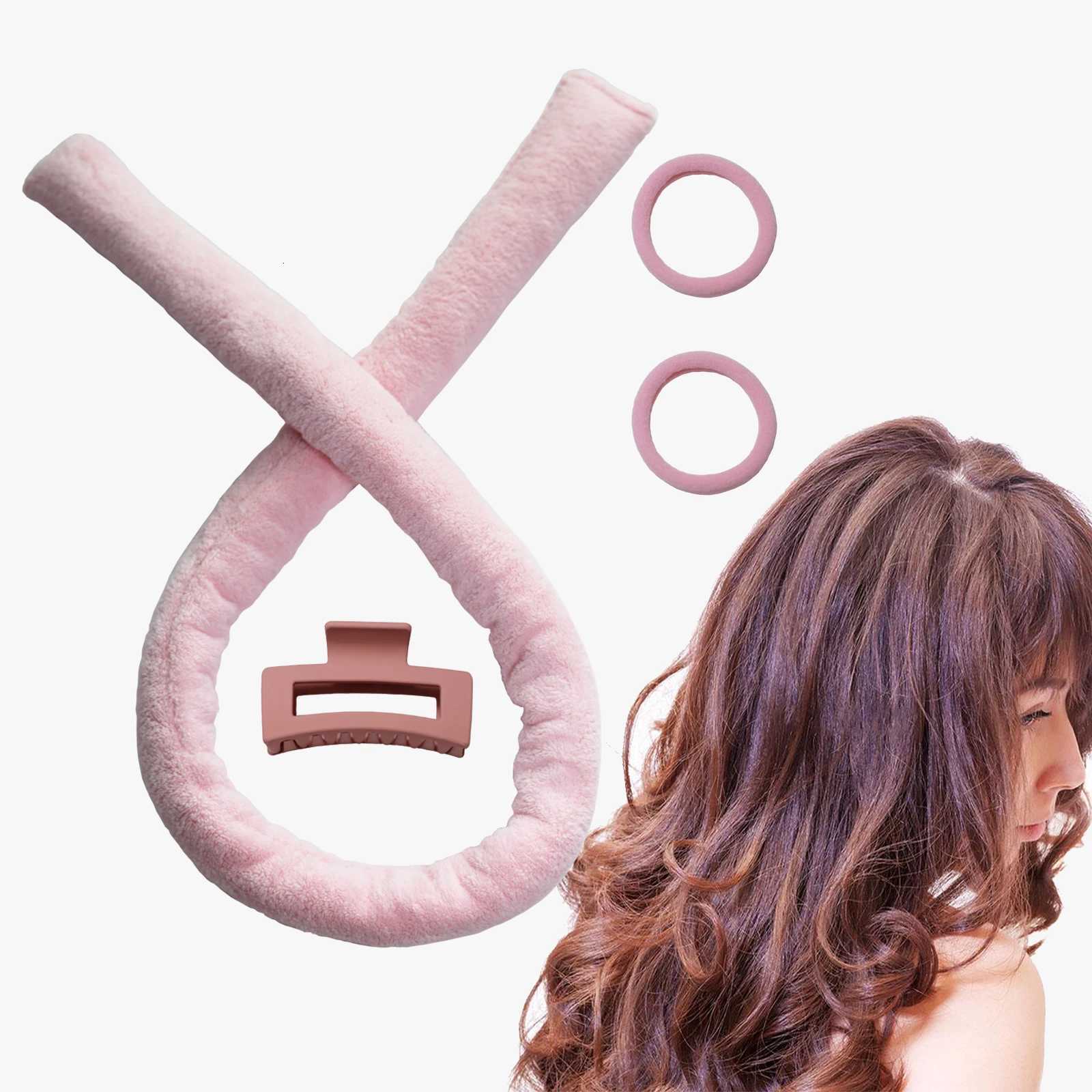 Create Professional Looking Curls Instantly with Heatless Curling Rod band No Heat Soft Overnight Hair Curlers X250812