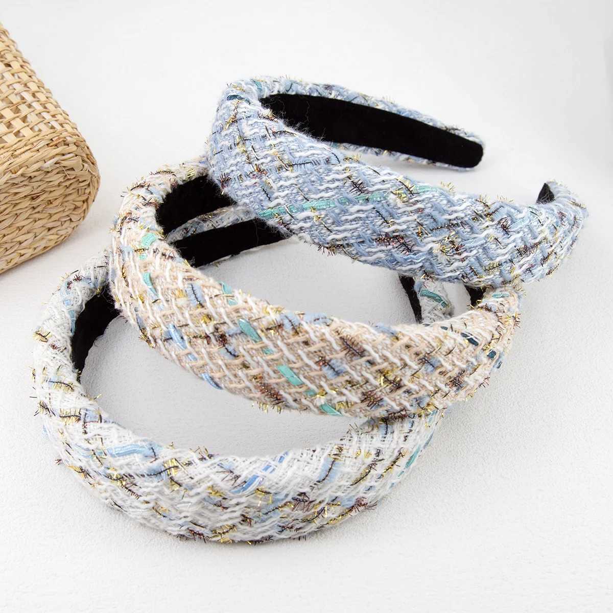 3cm Wavy Wool Braided Sponge Plastic Band Knitting Band Fine Flash Wens Bands Autumn and Winter Hair Accessories X250812