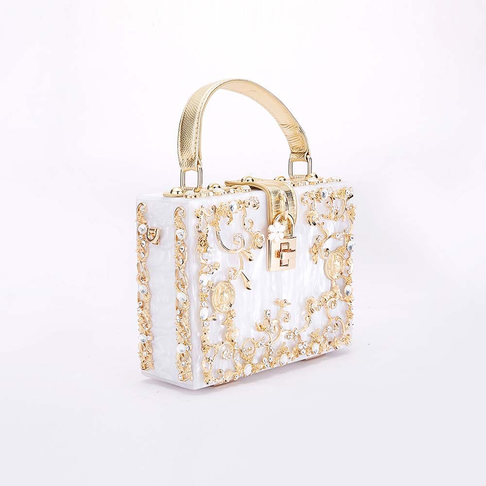 2025 New Designer Acrylic Evening Dress Bag Hollow Handbag Single Shoulder Slant Body Women's Bag