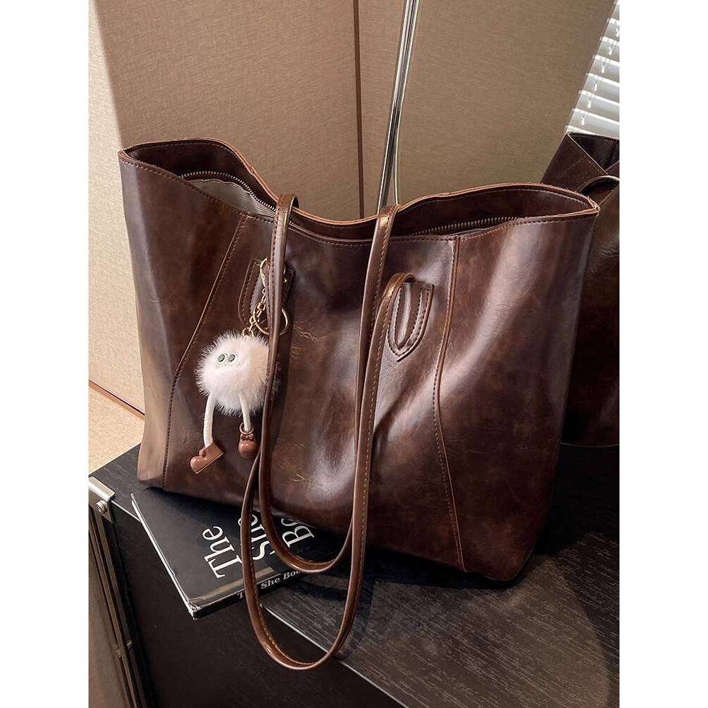 toteBag Shoulder bag ROSE NOIRE Women S Large Capacity New Spring Summer High End Brown College Student Commuter Tote Bag