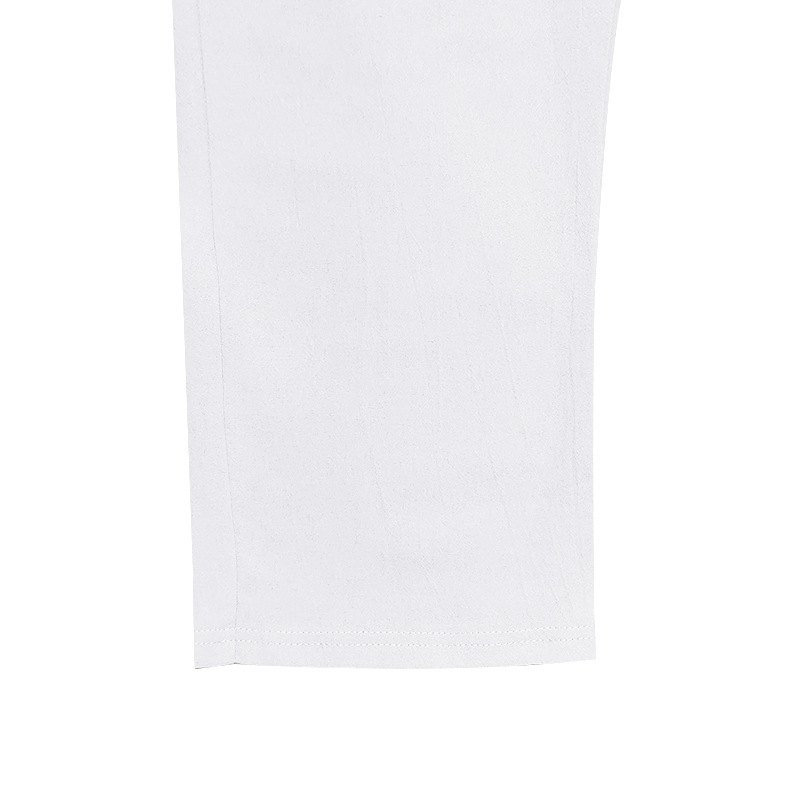 Men's cotton and linen pants casual long pants, summer beach pants straight-leg solid color comfortable breathable long pants European size: S-3X