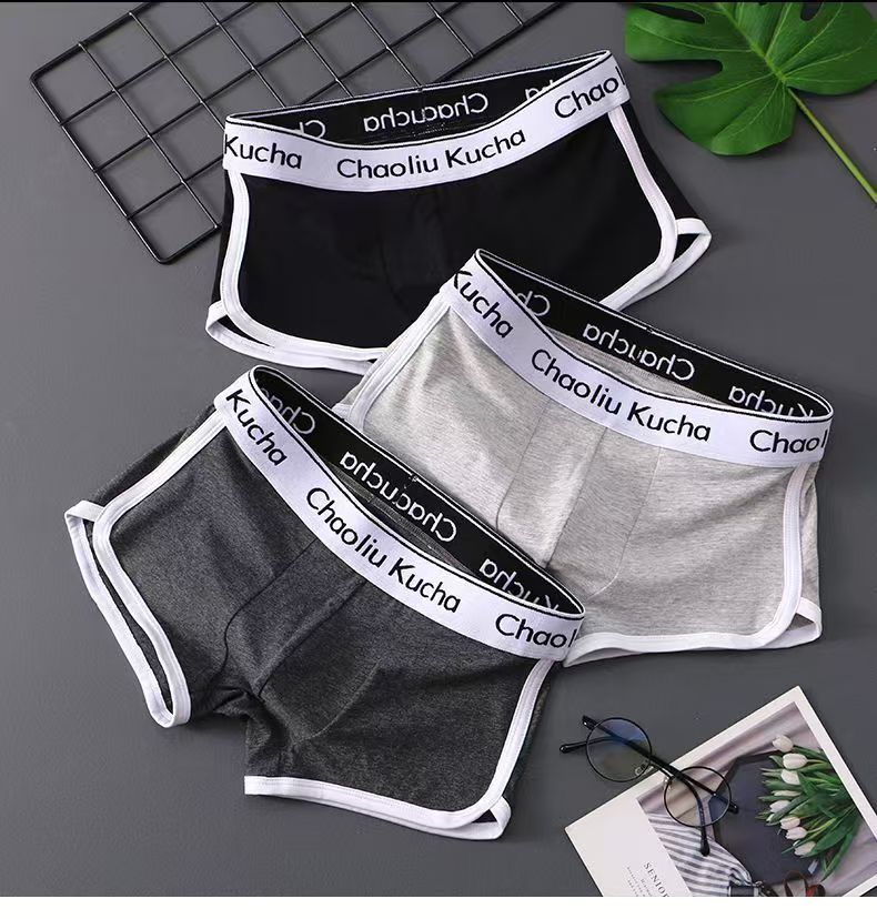 Men's Cotton Boxer Briefs - Breathable & Stretchy Fabric for Comfort Striped sports style