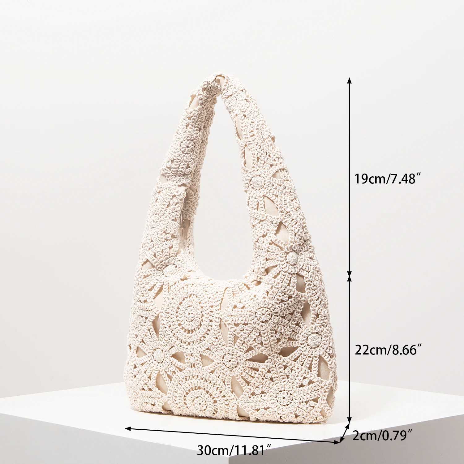 Pattern Hollow Woven Shoulder Bag Bohemian Straw Beach Bag Crochet Set Premium Style Travel Must Haves Vacation Outfits Women Z250812