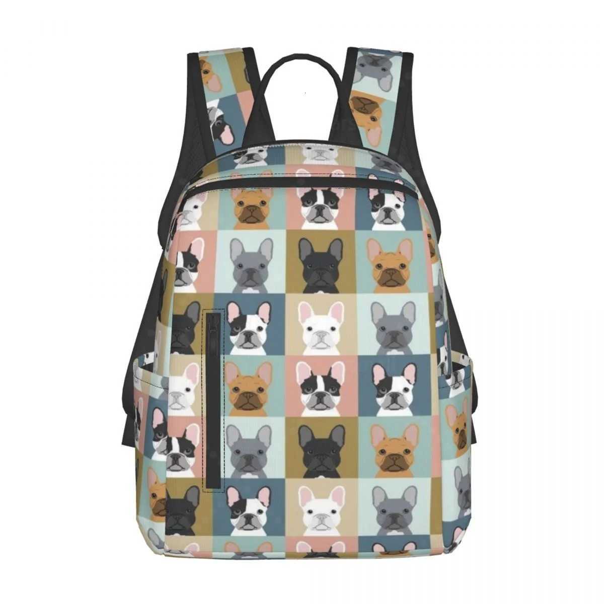 French BulldogTravel Backpack College Book Bag for Men Women Lightweight Casual Should Bags for Outdoor Sports Hiking Y250811