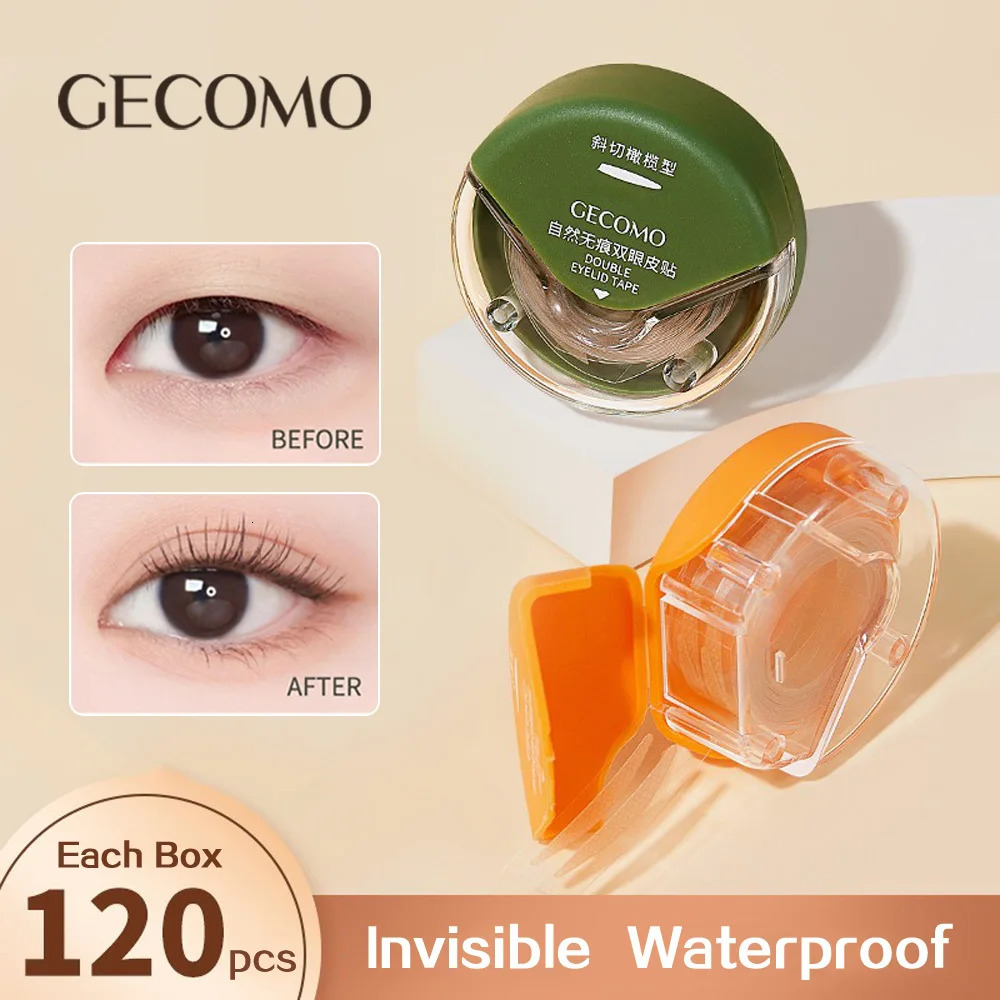 GECOMO 120 PCS Roll Invisible Double Eyelid Stickers Self-adhesive Long-lasting Lace Eyelid Paste Beauty Tool 250807